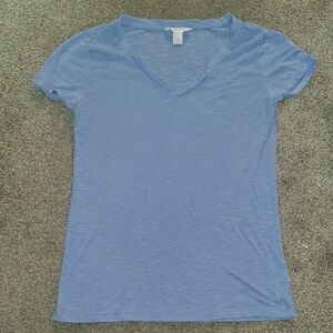 Forever 21 Light Blue V-Neck Short Sleeve Tee